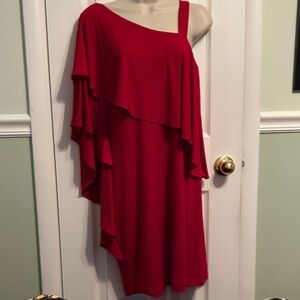 Elegant Red One-Shoulder Dress